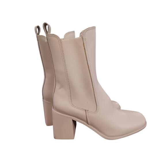 Steve Madden Argent Chelsea Boots mid-calf, Leather, Color-Bone Size 9  *O - Picture 2 of 6